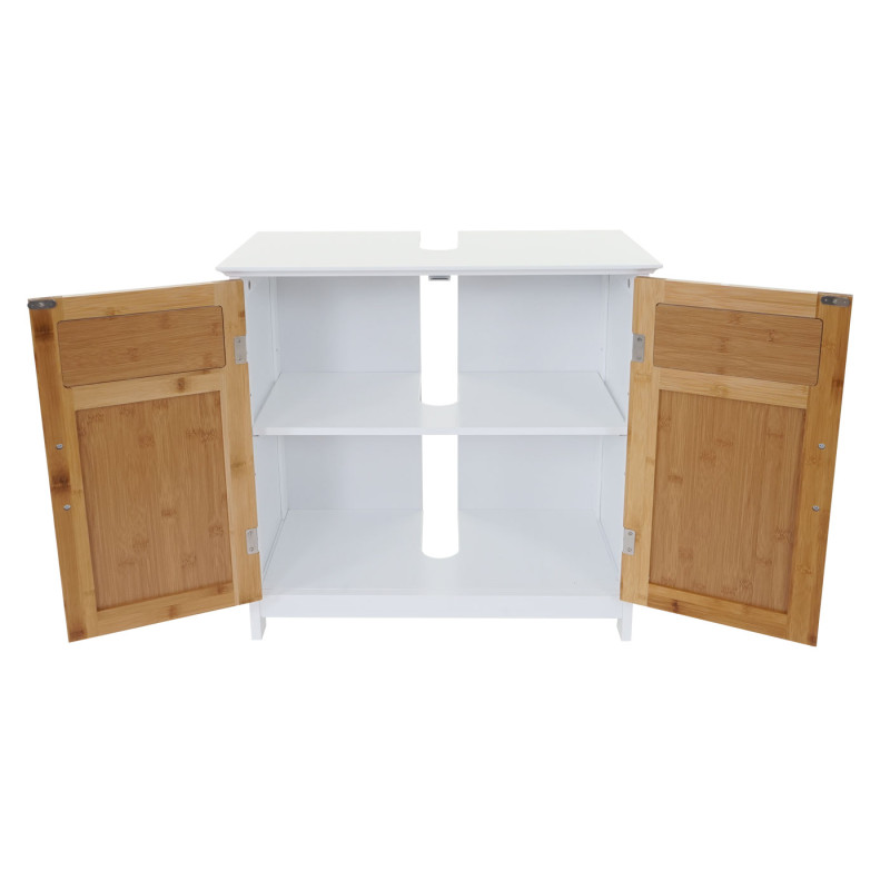 Meuble sous-lavabo commode / armoire salle de bains, 60x62x31cm blanc