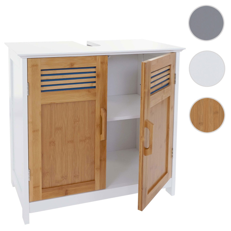 Meuble sous-lavabo commode / armoire salle de bains, 60x62x31cm blanc