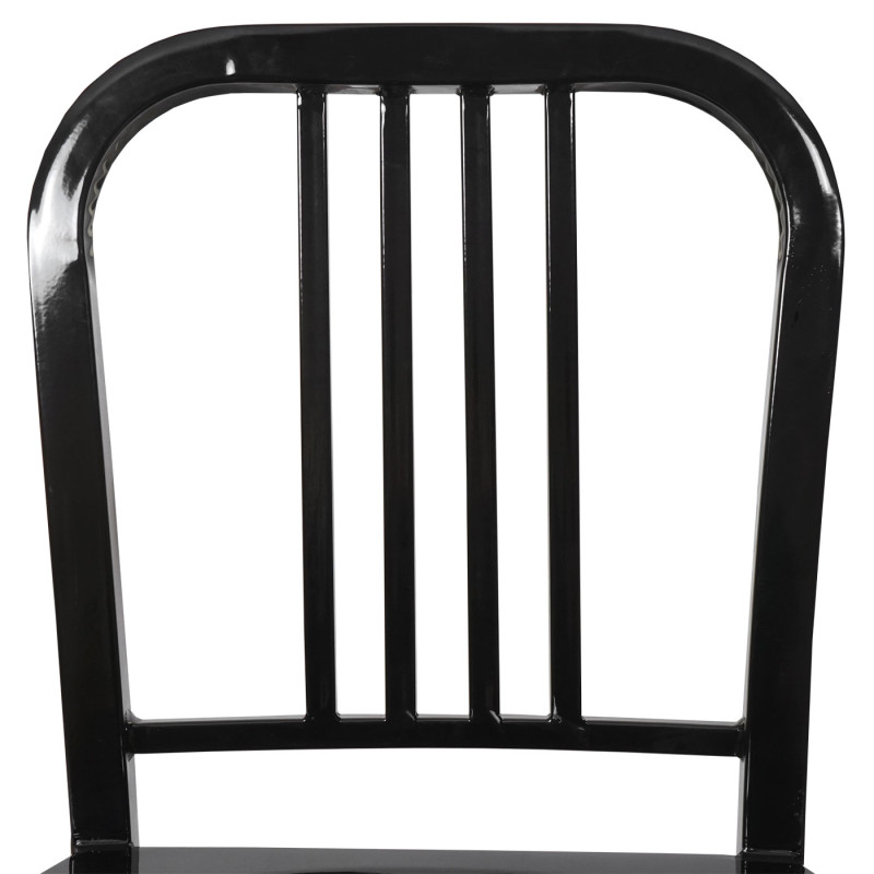 2x Chaise salle à manger cuisine, en métal désign industriel métallique - noir