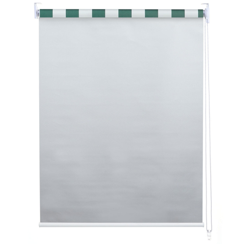 Lot de 4 stores à enroulement 100x160cm protection solaire opaque - vert/blanc