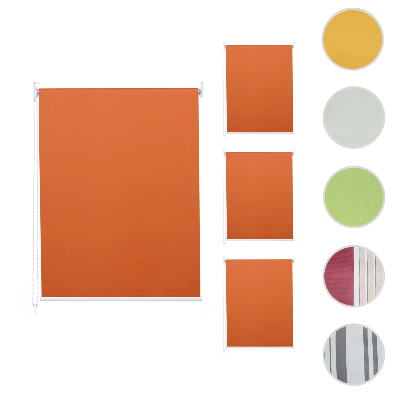 Lot de 4 stores à enroulement 100x160cm protection solaire opaque - orange