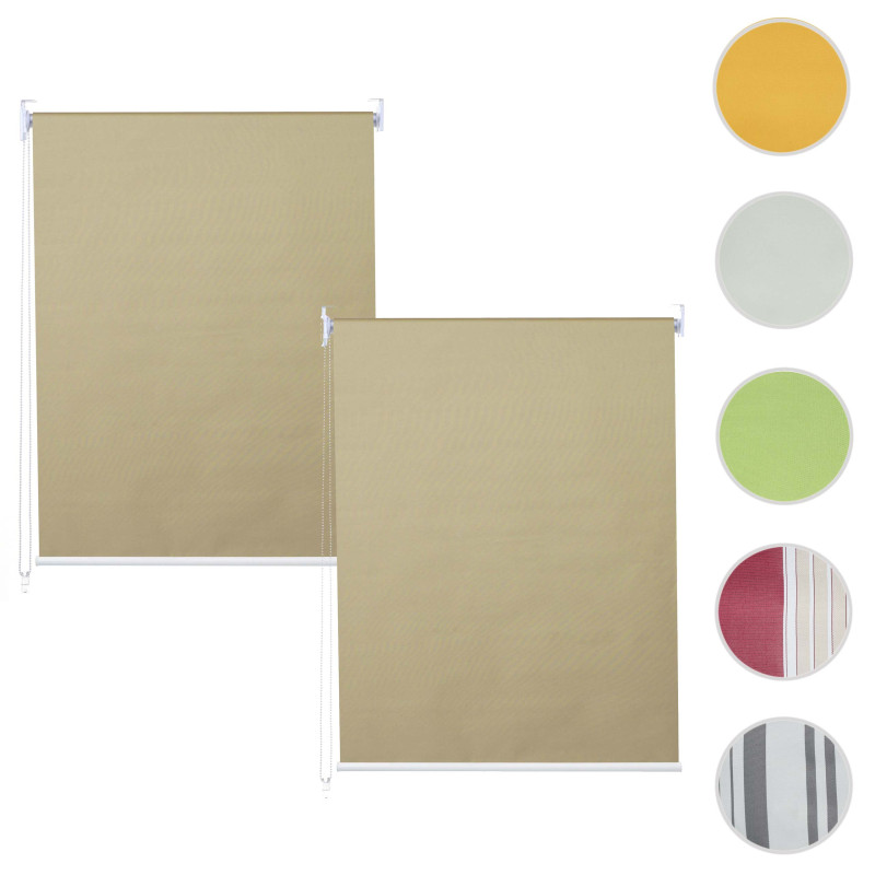 Lot de 2 stores à enroulement 100x160cm protection solaire opaque - beige