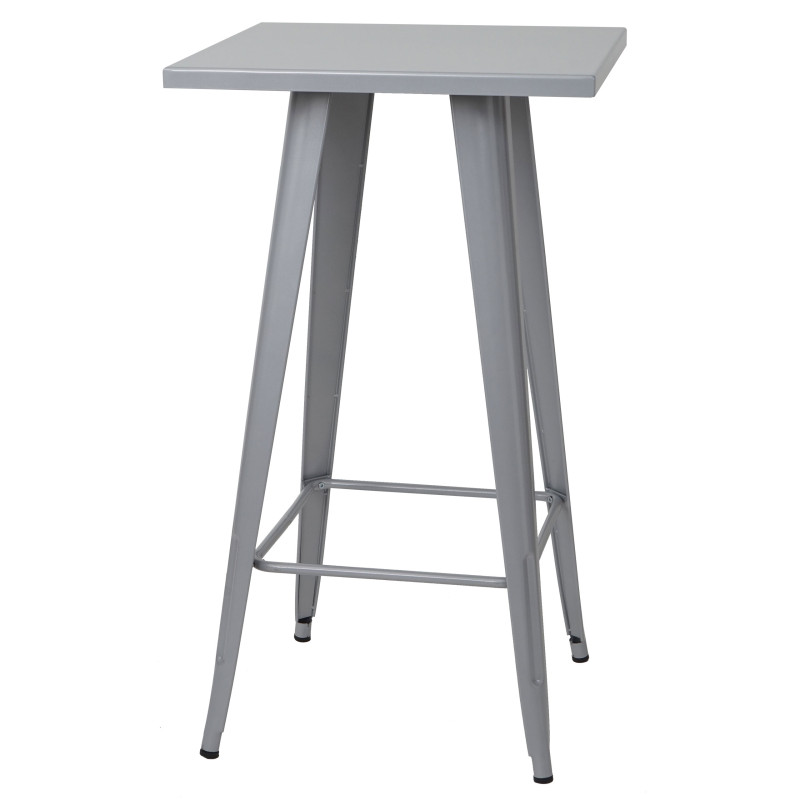 Table haute métal, design industriel 105x60x60cm - gris
