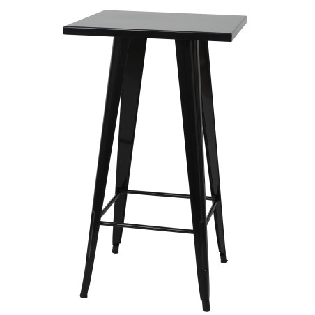 Table haute métal, design industriel 105x60x60cm - noir