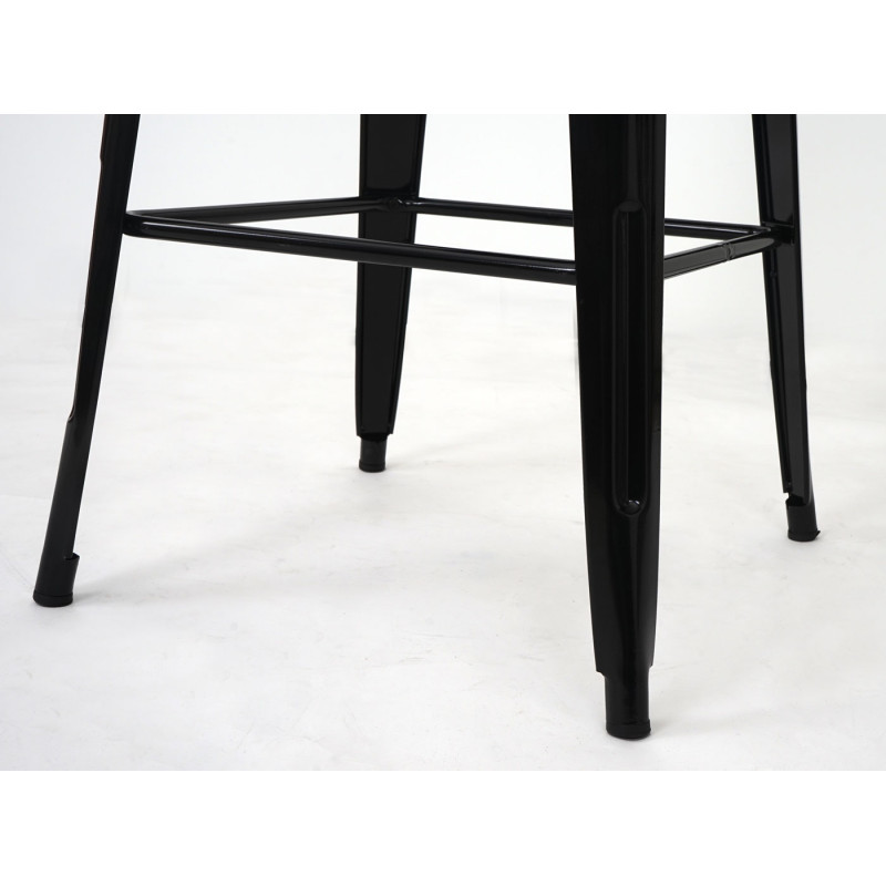 Table haute métal, design industriel 105x60x60cm - noir