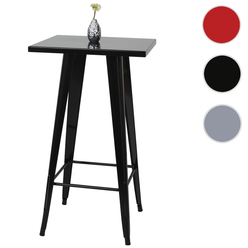 Table haute métal, design industriel 105x60x60cm - noir