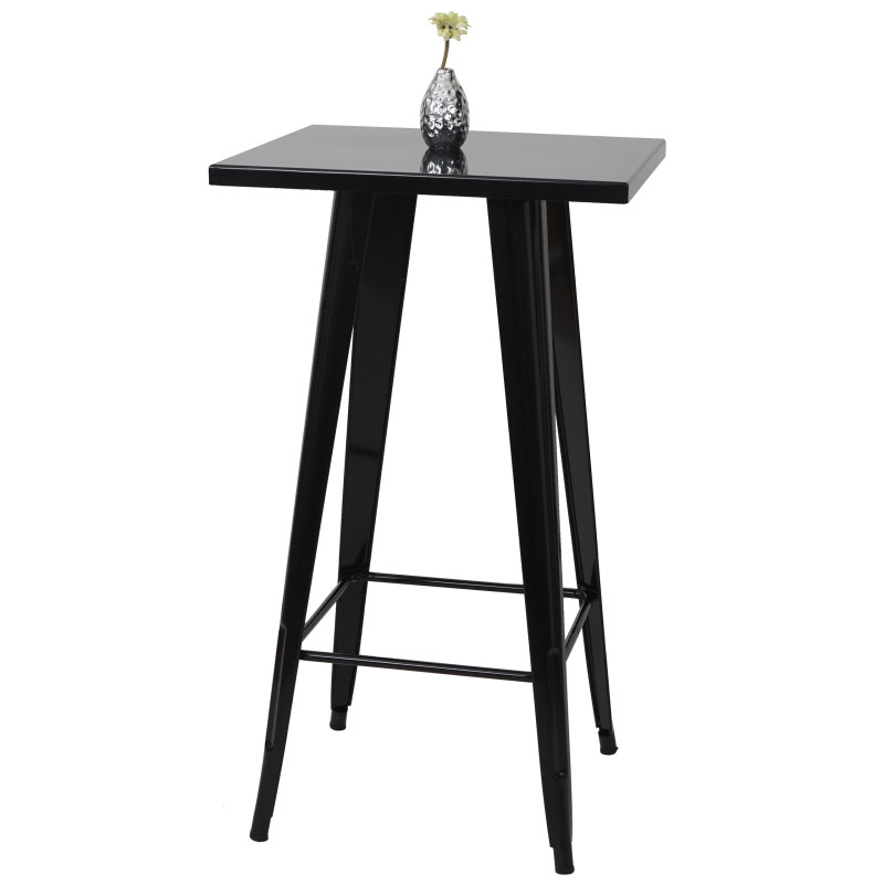 Table haute métal, design industriel 105x60x60cm - noir
