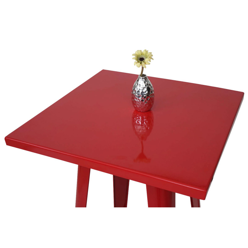 Set table mange-depout + 2x tabouret de bar chaise/table de bar, design industriel - rouge