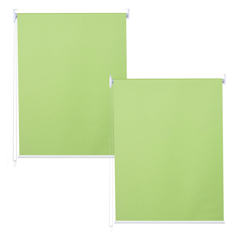 Lot de 2 stores à enroulement 100x160cm protection solaire opaque - vert clair