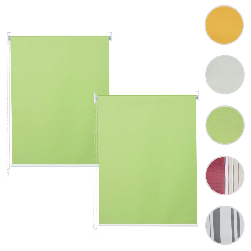 Lot de 2 stores à enroulement 100x160cm protection solaire opaque - vert clair