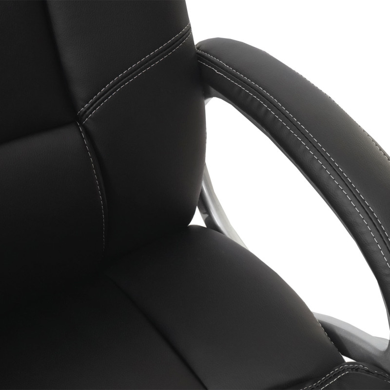 Chaise de bureau fauteuil directorial, pivotant, fonction chauffage / massage, similicuir - noir