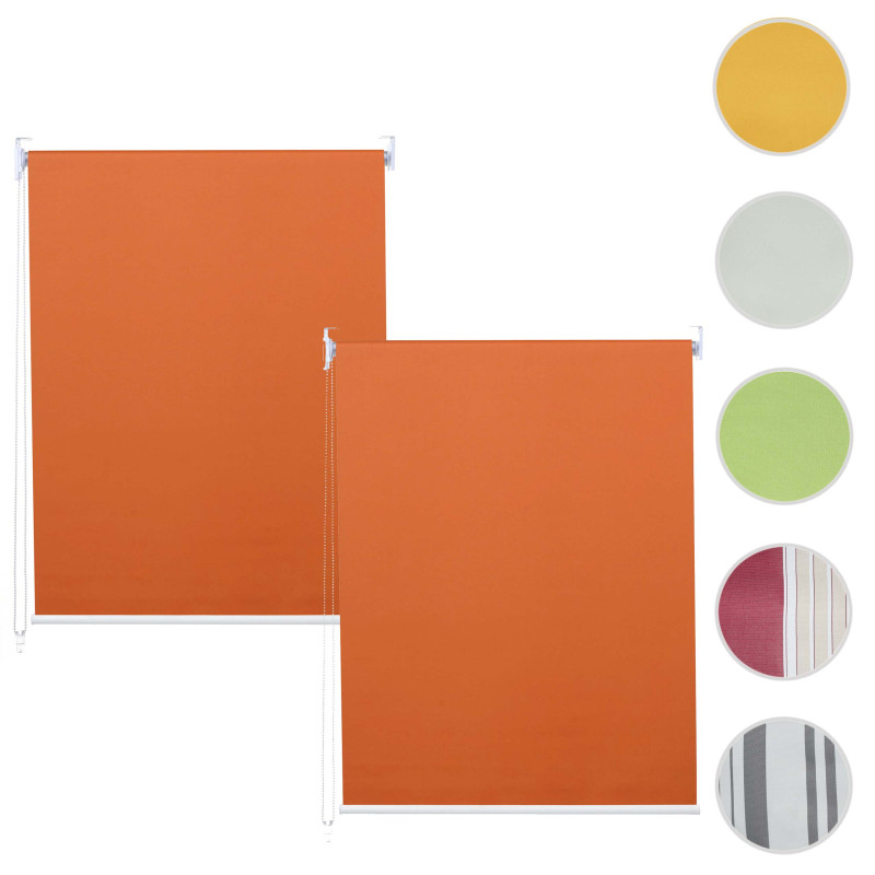 Lot de 2 stores à enroulement 100x160cm protection solaire opaque - orange