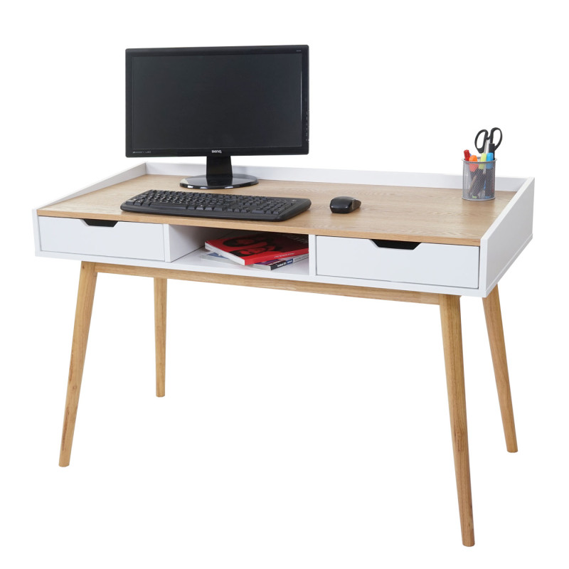 Bureau table d'ordinateur, 120x55cm MDF aspect frêne