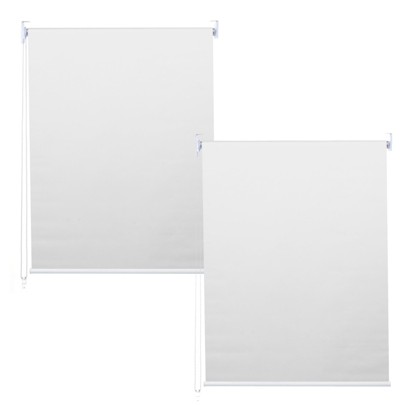 Lot de 2 stores à enroulement 100x160cm protection solaire opaque - blanc