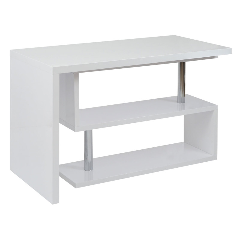 Bureau en angle table d'ordinateur, poli fin, rotatif 120x60cm - blanc