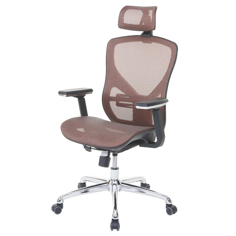 Chaise de bureau chaise pivotante, fonction glisse, tissu ISO9001 - mandarine/mandarine