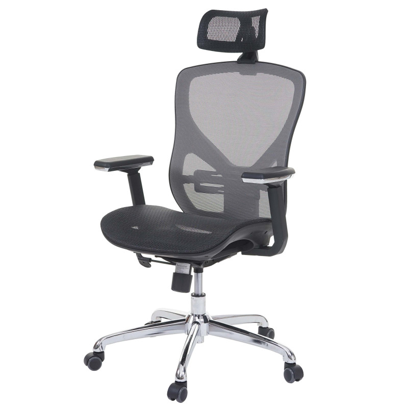 Chaise de bureau chaise pivotante, fonction glisse, tissu ISO9001 - noir/gris