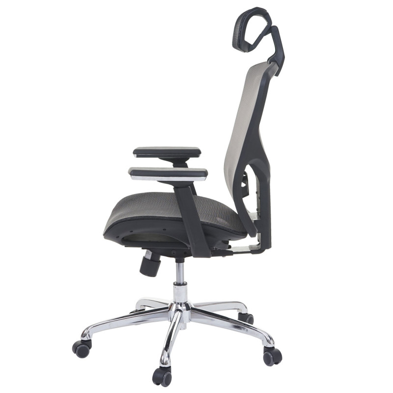 Chaise de bureau chaise pivotante, fonction glisse, tissu ISO9001 - noir/gris