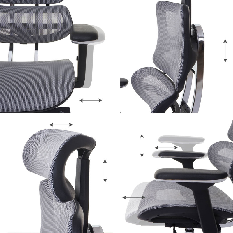 Chaise de bureau chaise pivotante, tissu ISO9001 - noir/gris