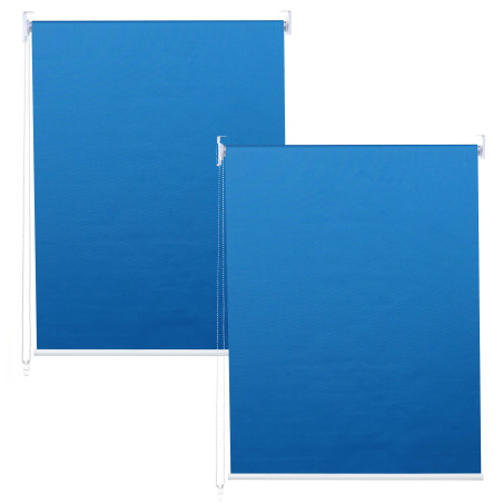 Lot de 2 stores à enroulement 100x160cm protection solaire opaque - bleu