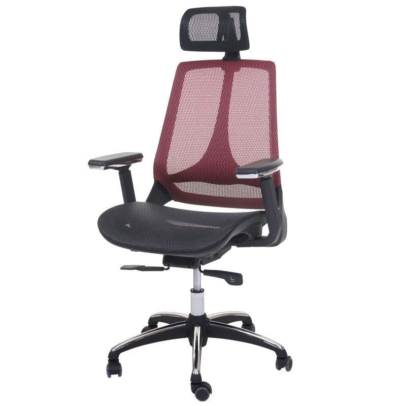 Chaise de bureau chaise pivotante, tissu ISO9001, noir/rouge