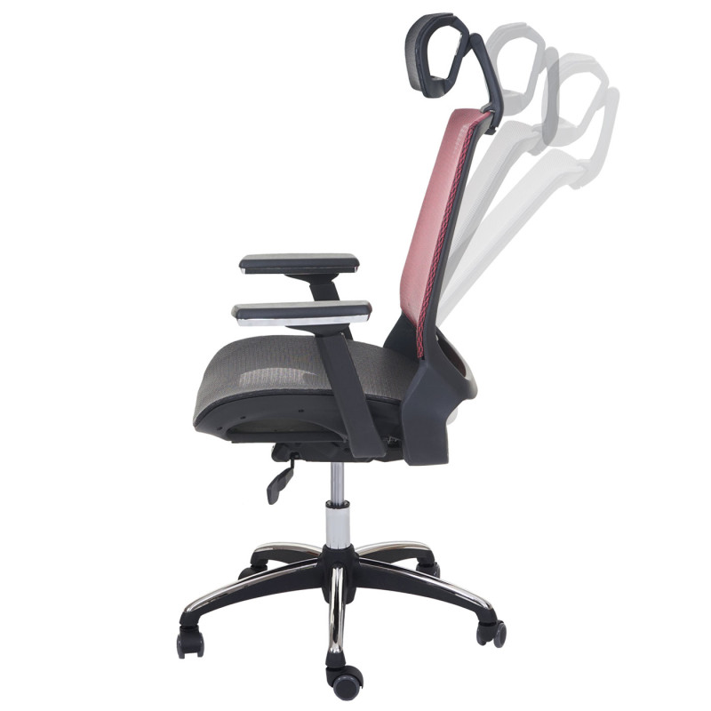 Chaise de bureau chaise pivotante, tissu ISO9001, noir/rouge