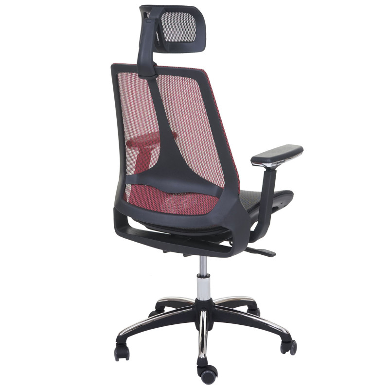 Chaise de bureau chaise pivotante, tissu ISO9001, noir/rouge