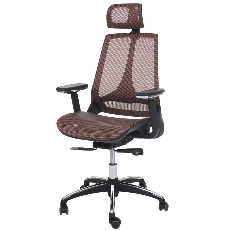 Chaise de bureau chaise pivotante, fonction glisse, tissu ISO9001 - couleur mandarine/mandarine