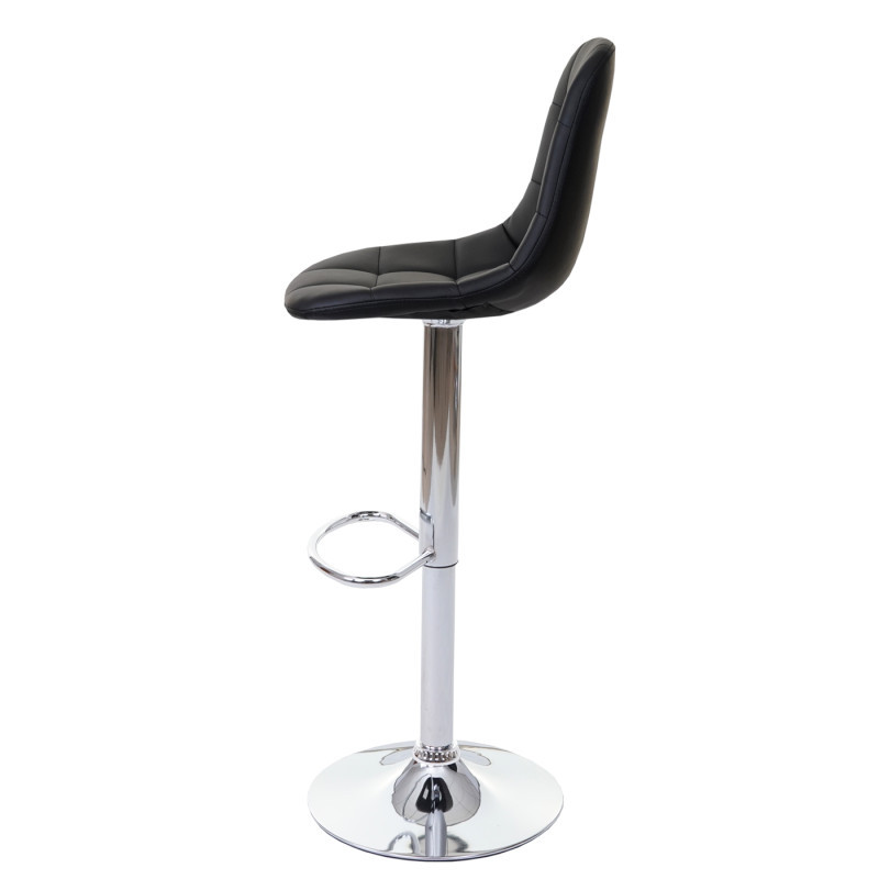 2x tabouret de bar chaise bar/comptoir - noir, similicuir