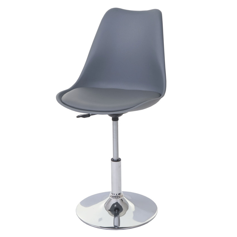 2x chaise pivotante Malmö T501, réglable en hauteur, similicuir - gris foncé