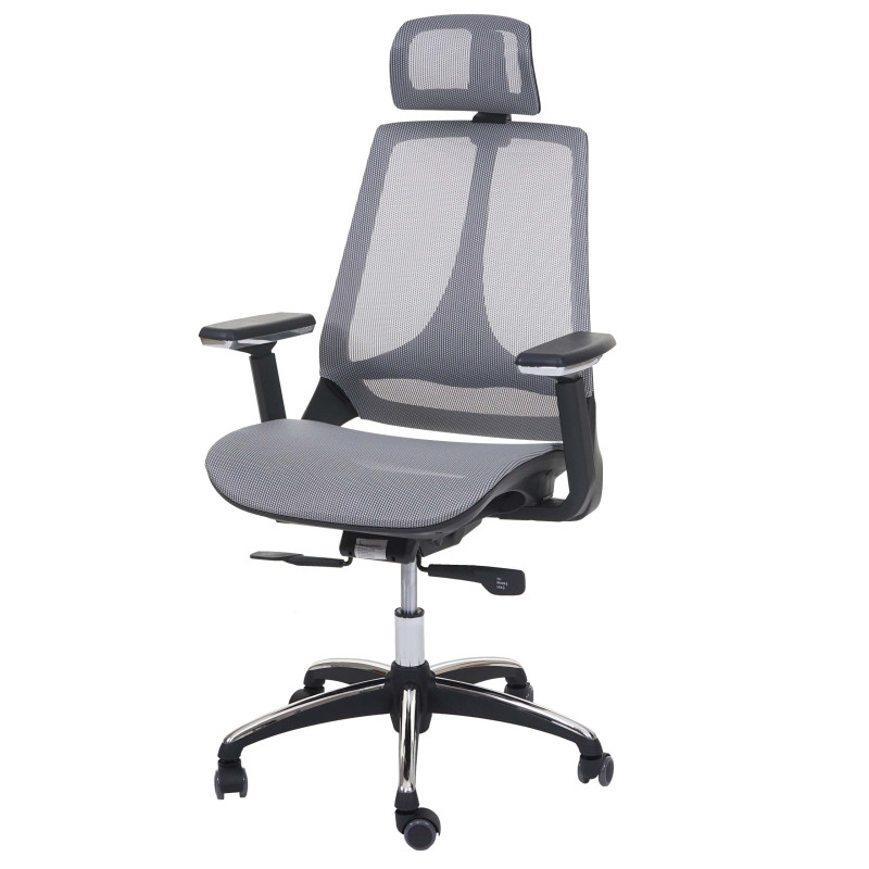 Chaise de bureau chaise pivotante, fonction glisse, tissu ISO9001 - gris/gris