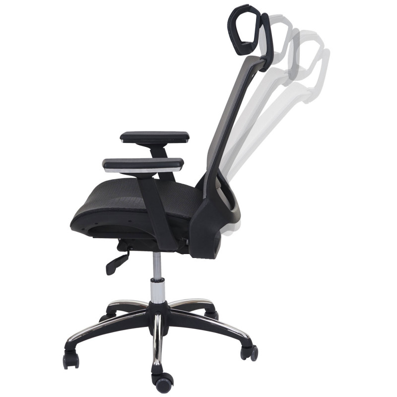 Chaise de bureau chaise pivotante, fonction glisse, tissu ISO9001 - noir/gris