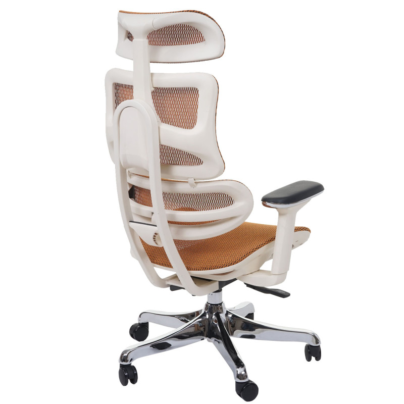 Chaise de bureau fonction glisse, tissu, ISO9001 - blanc/orange