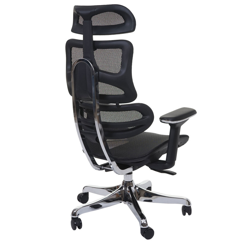 Chaise de bureau fonction glisse, tissu, ISO9001 - noir/noir