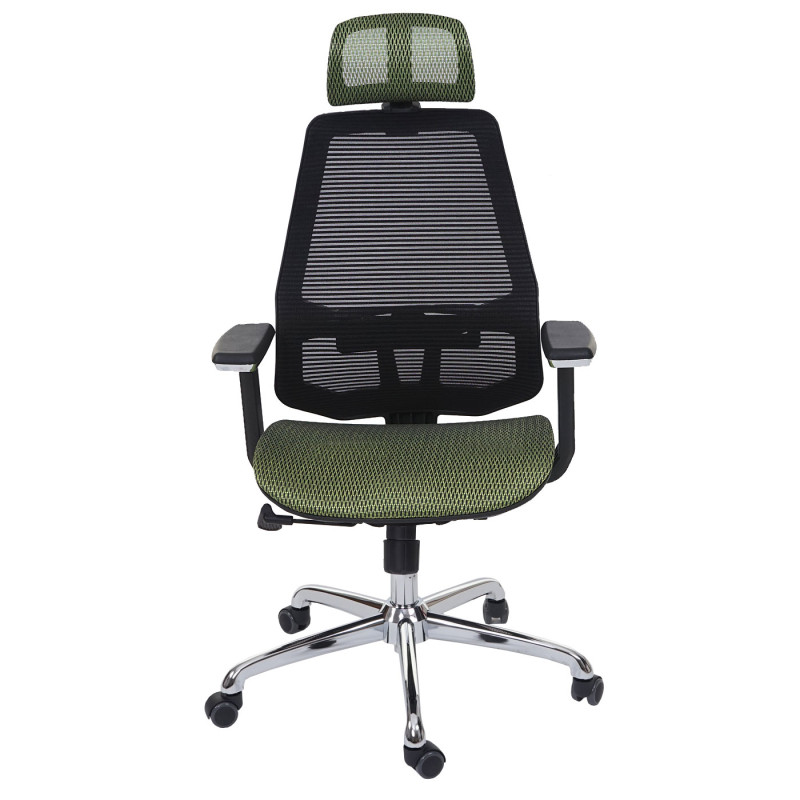 Chaise de bureau chaise pivotante, fonction glisse, tissu ISO9001 - vert/noir