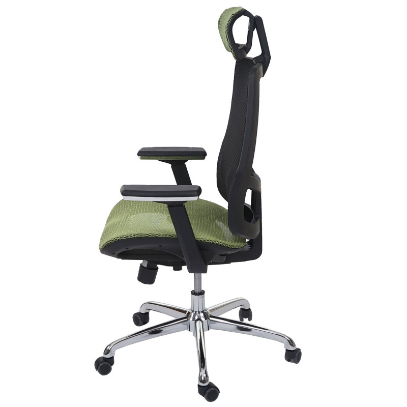 Chaise de bureau chaise pivotante, fonction glisse, tissu ISO9001 - vert/noir