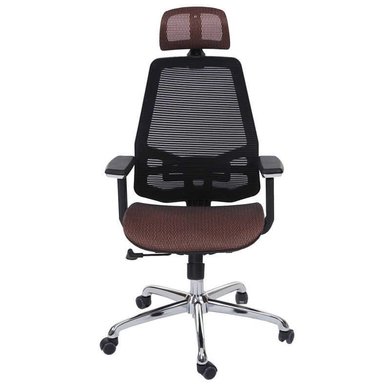 Chaise de bureau chaise pivotante, fonction glisse, tissu ISO9001 - brun rouge/noir