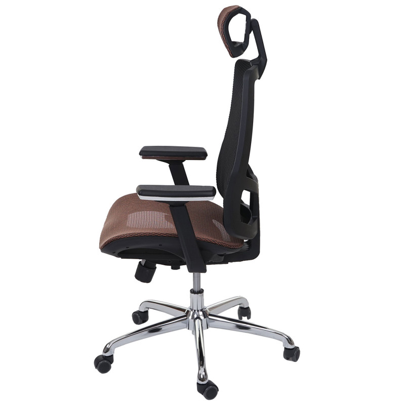 Chaise de bureau chaise pivotante, fonction glisse, tissu ISO9001 - brun rouge/noir