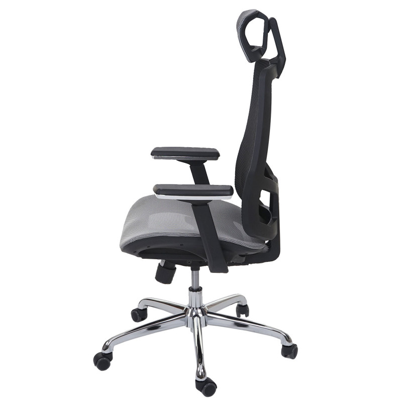Chaise de bureau chaise pivotante, fonction glisse, tissu ISO9001 - gris/noir