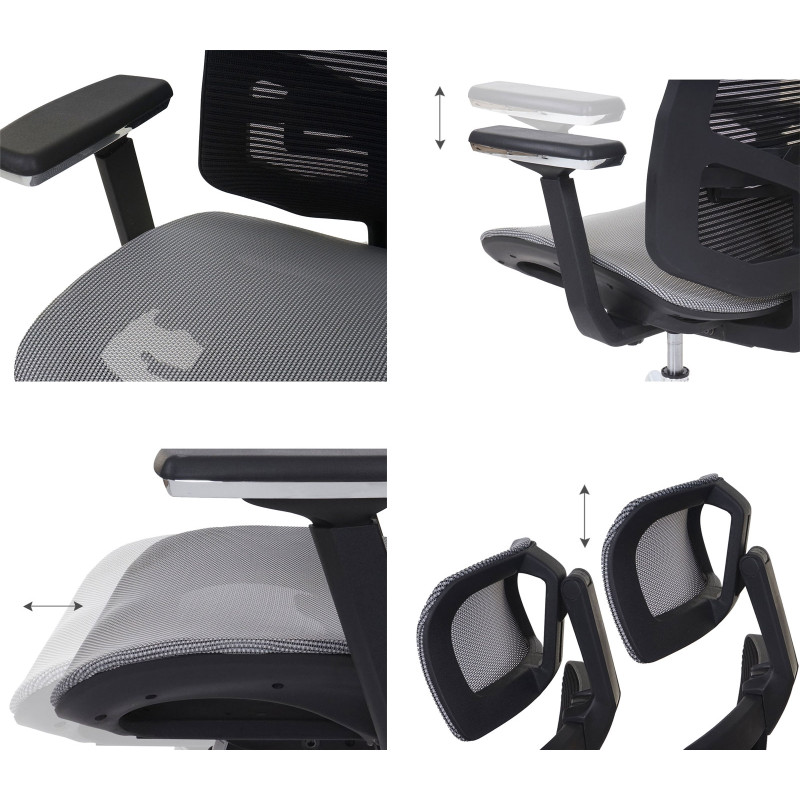 Chaise de bureau chaise pivotante, fonction glisse, tissu ISO9001 - gris/noir