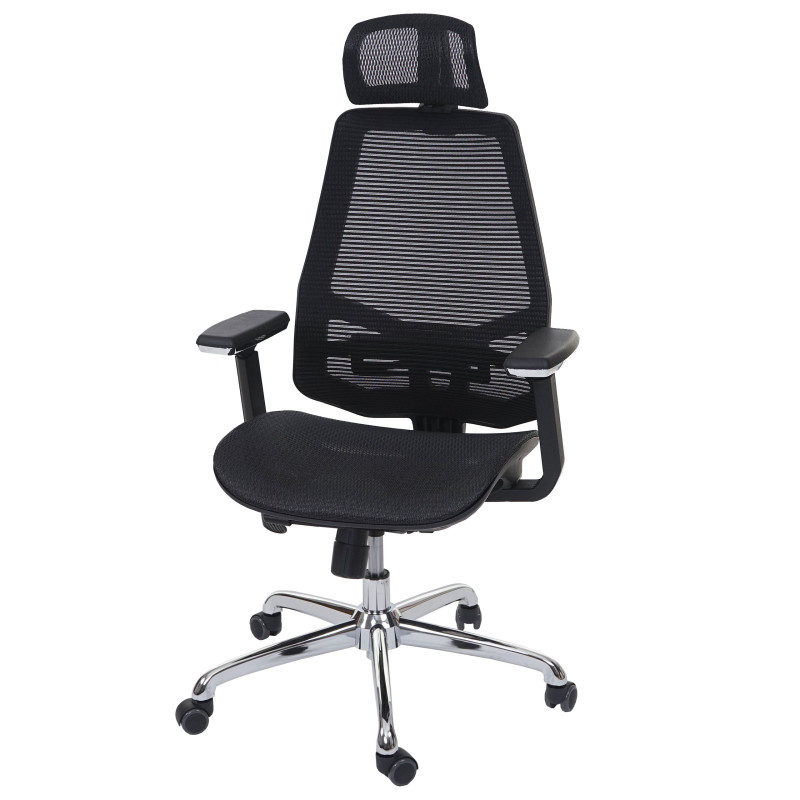 Chaise de bureau chaise pivotante, fonction glisse, tissu ISO9001 - noir/noir