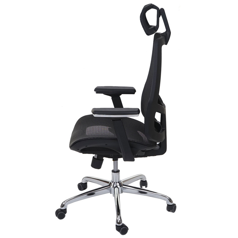 Chaise de bureau chaise pivotante, fonction glisse, tissu ISO9001 - noir/noir