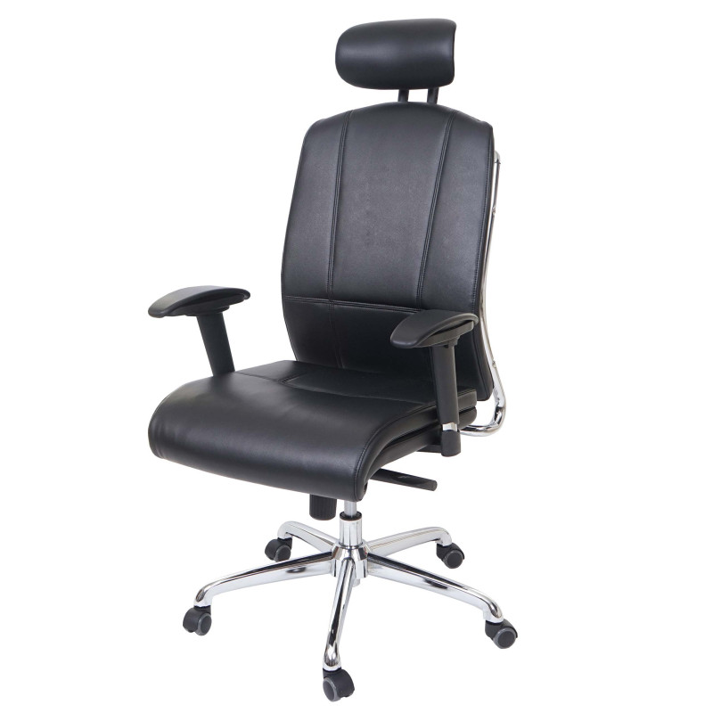 Chaise de bureau chaise pivotante, fonction glisse, similicuir, ISO9001 - noir
