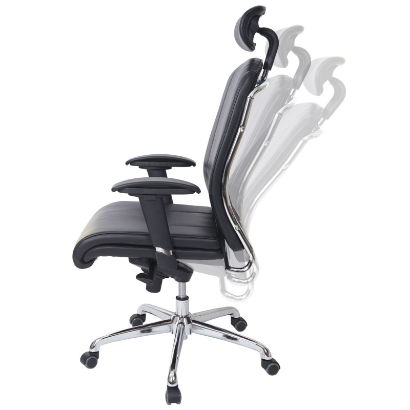 Chaise de bureau chaise pivotante, fonction glisse, similicuir, ISO9001 - noir