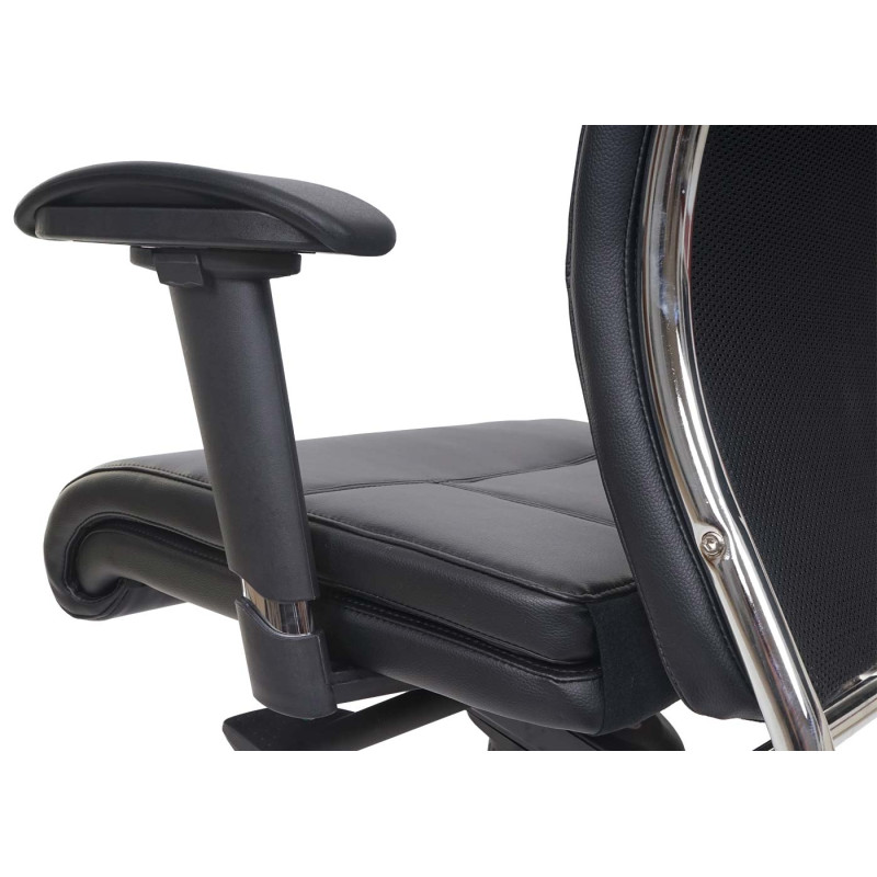 Chaise de bureau chaise pivotante, fonction glisse, similicuir, ISO9001 - noir