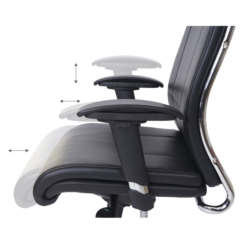 Chaise de bureau chaise pivotante, fonction glisse, similicuir, ISO9001 - noir