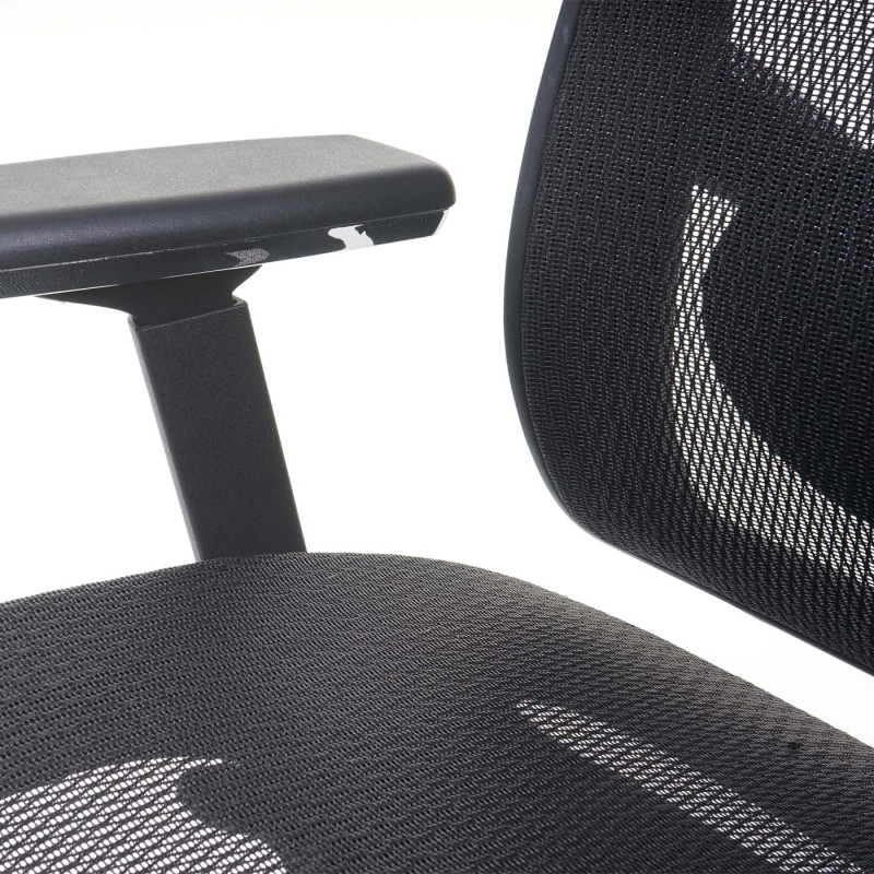 Chaise de bureau chaise pivotante, cuir synthétique, tissu ISO9001 - noir