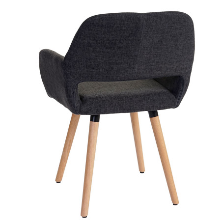 Chaise de salle à manger II, fauteuil, design rétro des années 50 - tissu, gris foncé