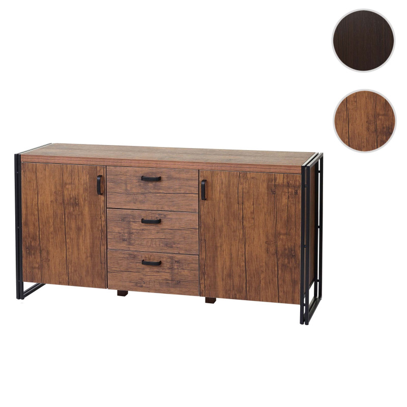 Buffet Commode Bahut Armoire 80x160x40cm Structure 3D - Chêne Sauvage