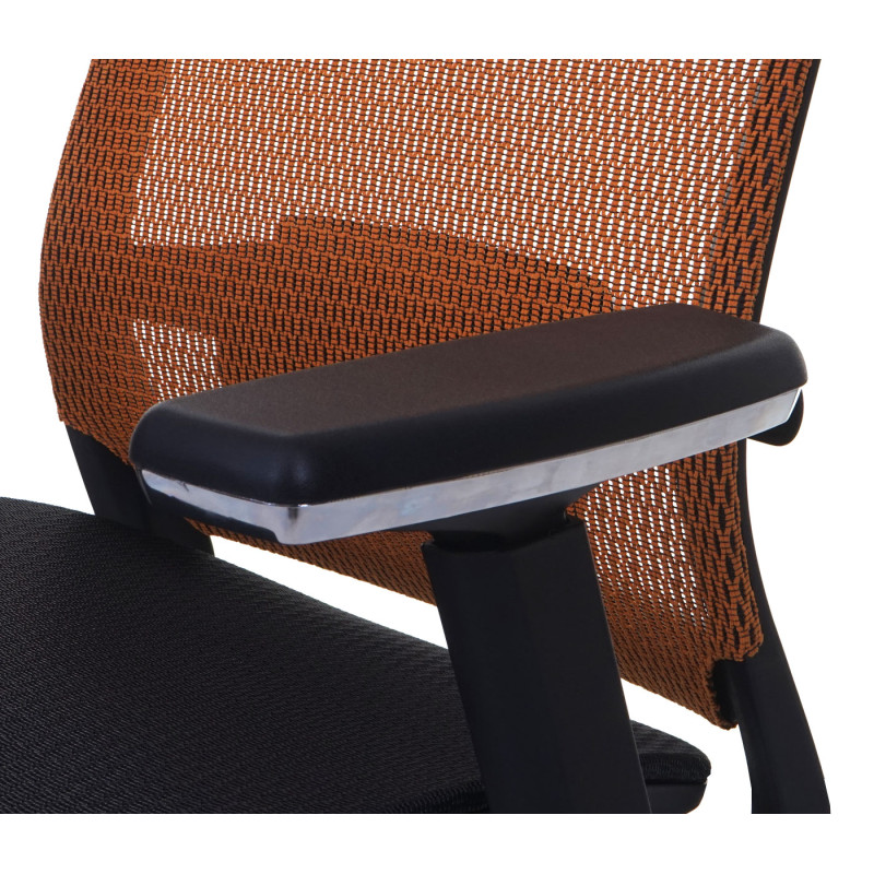 Chaise de bureau chaise pivotante, ergonomique, appui-tête, tissu - noir/orange